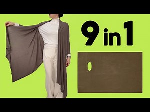 Cut in 5 Minutes! Wear in 9 Different Styles! Very Easy Beautiful Cardigan Sewing