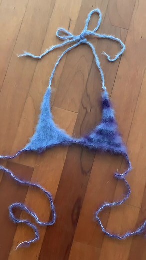 THE CUTEST mohair micro knit bikini top #knit #crochet #mohair #fyp #diy #knitwear #knittedbikini #crochetbikinis