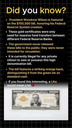 Which US President’s Face Is on a $100,000 Bill?