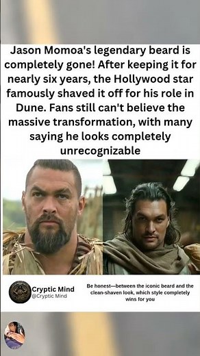 Jason Momoa Looks UNRECOGNIZABLE Without His Beard! 😳 #shorts
