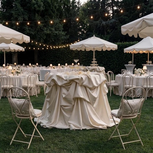 Luxury Silk Draped Wedding Tablecloth, Romantic Reception Cake Table Cover - Etsy