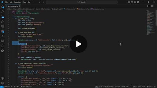 Built a Unit Converter with Python at Codmetric | ANAND R posted on the topic | LinkedIn