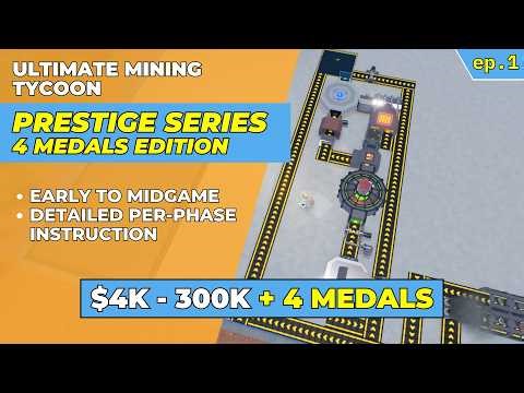 PRESTIGE (4 Medals) Early to Midgame Layout Ultimate Mining Tycoon Roblox!