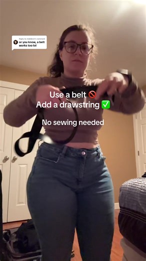 Replying to @middleist addressing the “belt” comments #clothinghack #lifehack #fyp #waistgap #curvytiktok