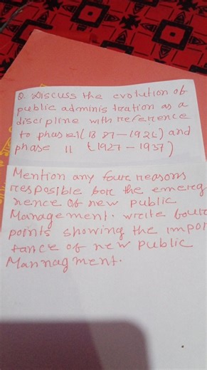 Discuss the evolution of public administration as a discipline ... | Filo