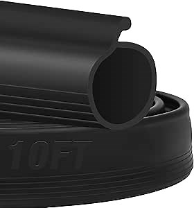 ToLanbbt 10FT Garage Door Seals Bottom Rubber 0.19" P Bulb Bottom Weather Seal, Overhead Garage Door Seal Replacement Weather Stripping (10 FT, Black)