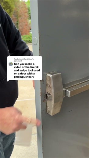 Firefighter Swipe Tool Unlocking Panic Bar Door Challenges #SecuritySolutions #FirePikTech