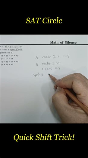 How to Shift a Circle Downward, 원의 평행이동 완벽 가이드 #shorts