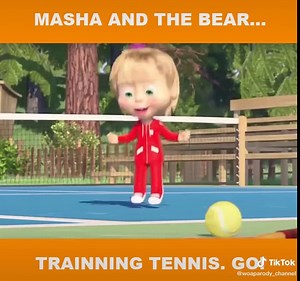 The bear is good at tennis! #woavideo #woafunny #woaparody #funny #cartoon #masha #bestfunny #trainingtennis
