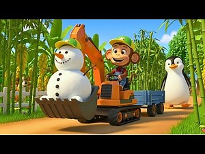 🐒🎅Funny Monkey Cartoon Saves Christmas with Penguin Friends 🐧🎄