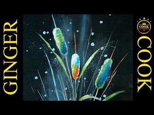 How to Paint Glowing Cattails | Easy Modern Abstract Acrylic Tutorial