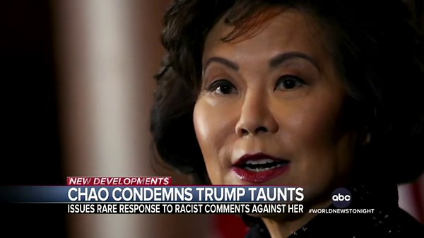 Former Transportation Secretary Elaine Chao condemns Trump taunts