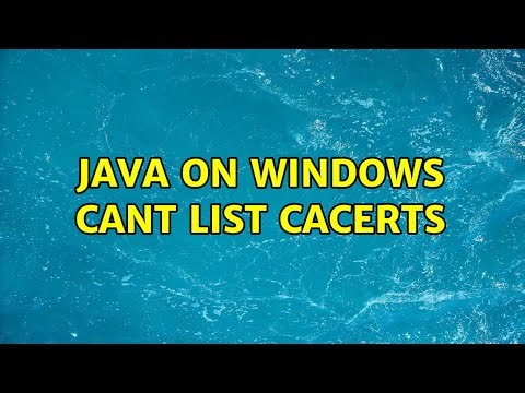 Java on Windows cant list cacerts