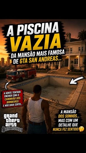 The empty pool of the most famous mansion in GTA San Andreas #gta #gtasanandreas #gtav #rockstar