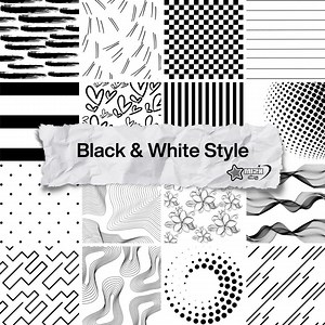 Black & White Pattern Digital Paper: Monochrome Designs (instant Download) - Etsy