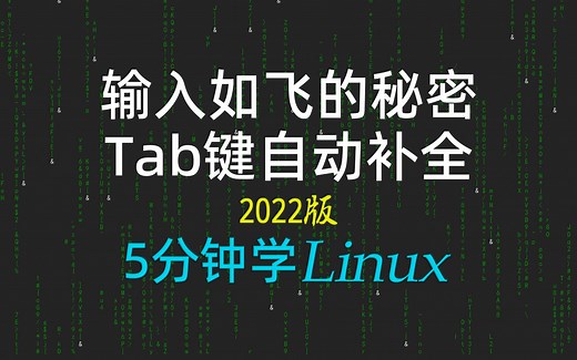 [5分钟学linux] 28-别羡慕别人输入飞快，你也能！linux的Tab键自动补全及文件不同颜色含义-2022新linux极速入门教程 #科技猎手#