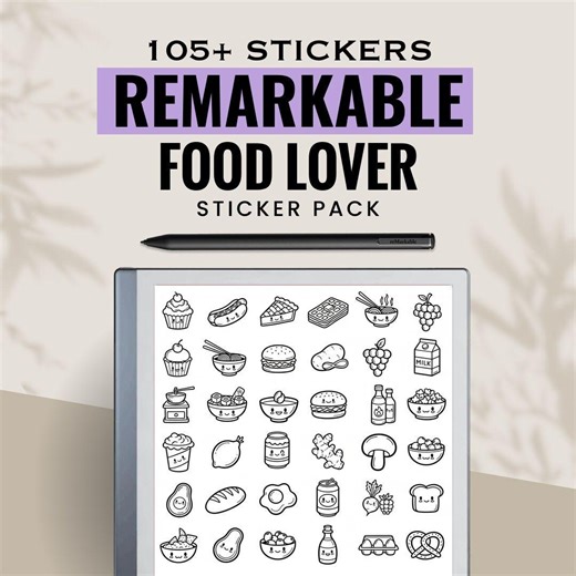 Remarkable Food Lover Digital Stickers Bundle | E-ink Tablet Notes Kit - Etsy