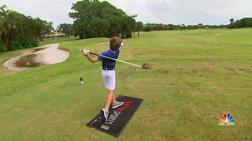8-year-old golfer perfects one-armed swing
