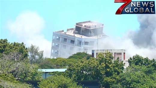 6K views · 86 reactions | Watch The moment when Collapsing Building in Mombasa was Successfully Demolished Using Explosives. | 7 News Global | Facebook
