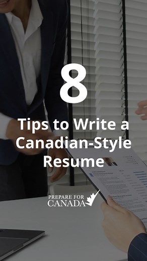 Want to land your dream job as a Newcomer in Canada at lightning speed? 💼 Here are 8 tips to write a Canadian-style resume! 🙌 #resumetips #careerdevelopment #canadajobs #resume | Prepare for Canada