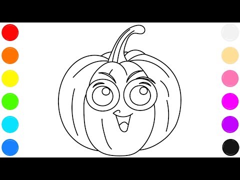 🎃 Pumpkin Coloring Page for Kids | Learn Colors with Cute Pumpkin Drawing 🎨