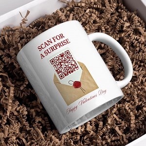 Valentine Mug Design | QR Code Love Cup | Interactive Valentine Gift | Digital Download - Etsy UK
