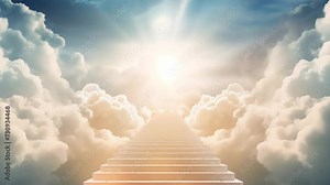 Background of Heaven with upstairs and clouds,sun is up in the sky. High quality FullHD footage