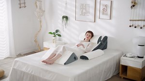 Lazyzizi 6pcs Orthopedic Bed Wedge Pillow Set, Memory Foam Wedge Pillow for Sleeping, Knee, Lumbar and Back Pain Relief Adjustable Bed Pillow - Acid Reflux, Anti Snoring & GERD Sleeping, Brown