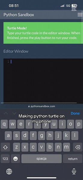 Crear gráficos con Python Turtle en el móvil