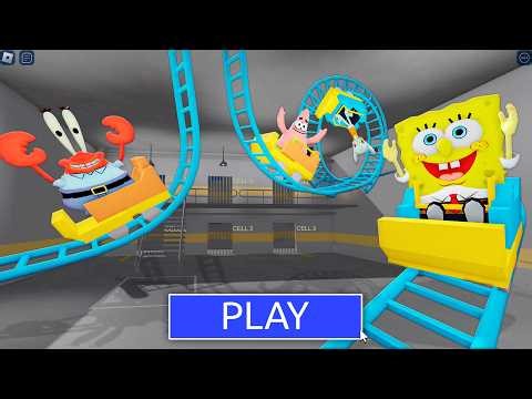 Roller Coaster SPONGEBOB Full Game Walkthrough! PRISON RUN! #Roblox #obby