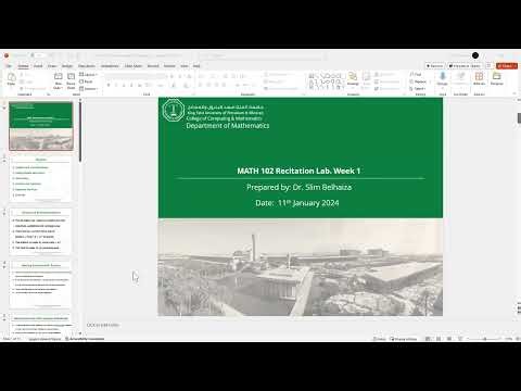Week 1: MATH102- Calculus II - Recitation With Python on Jupyter Notebook.