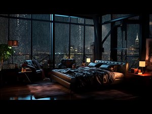 Relax In A Cozy Room With Heavy Rain & Thunder | Fall Asleep With Rain Sounds For Sleeping At Night