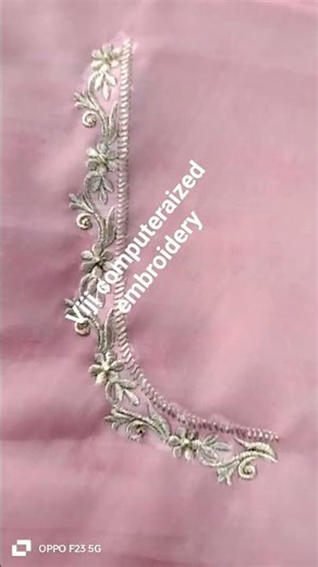 simple embriodery design 💐only copper zari 🥰🥰