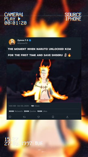 The moment when Naruto unlocked KCM for the first time and save shiseru 🗿🔥