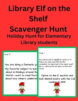 Library Elf Shelf Scavenger Hunt – Printable Library Activity for Winter