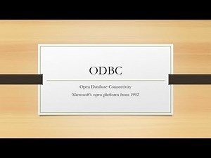 ODBC Explained - Part 1: Introduction and connectivity