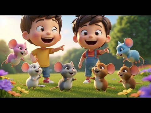Five Little Baby Mice Squeak Squeak Squeak | Cute Animal Song & Nursery Rhymes