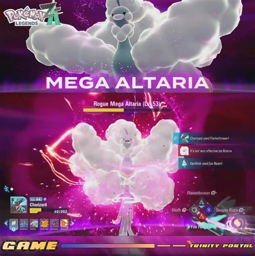 Mega Altaria Rogue Mega Evolution Battle This battle required you to bring pokemon that can fly or levitate, because once Mega Altaria airborne, unless your attack is a range attack you wont able to hit it. The charge attack is annoying as the tornado can chase you and worst this bird has brave bird attack, if you fail to avoid that is freaking pain! #pokemonlegendsza #pokemon #pokemoncommunity | Trinity Portal