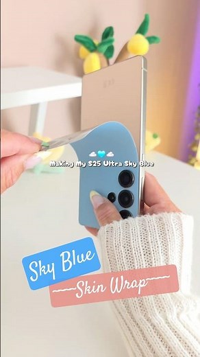 ☁️🩵☁️ Sky Blue Skin Wrap S25 Ultra Customization #skinwrap Cute Aesthetic #samsunggalaxy pink gold