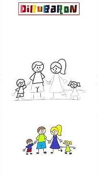Dibujando una familia de 4 personas | Dibujos fáciles
