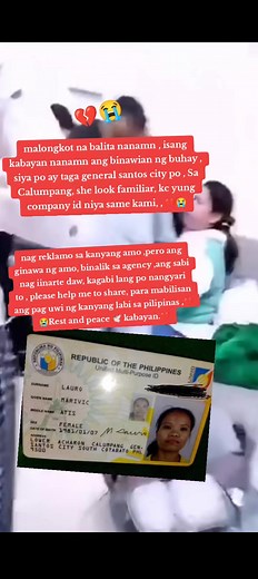 2M views · 10K reactions | Sad to say na ,pumunta Tayo sa ibang Bansa para mag hanap Buhay , pero ito pa nangyari ,rip kabayan. ,Sabi nga nila paswerty lang talga , , paki share Po para maakyonan agad salamt, #followersreelsfypシ゚viralシfypシ゚viralシalシ #followtofollowreelstoreels #monitizationadsonreels #highlights #followerseveryonehighlightseveryone @highlight Basir Lumanggal Simpo Loreto Buan Dala Sr. Evangeline Dala | Khudhenlyn Isaychay Alad Opmis | Facebook