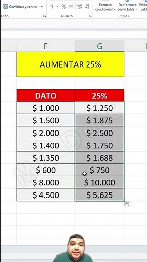 HOW TO INCREASE A VALUE BY PERCENTAGE IN #EXCEL #MRDOLC #SHORTS