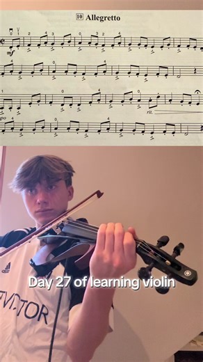 Mastering Suzuki Allegretto on Day 27 of Violin Practice