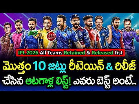 🚨 IPL 2026 Retention Reveal: Full List of 10 Teams Retained & Released Players! | GBB Cricket