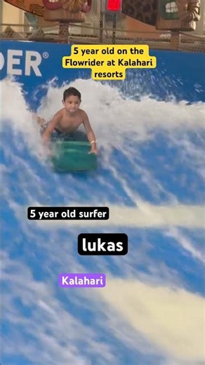 Lukas in the flow rider at Kalahari resort indoor waterpark#kalahari#amusementpark#reels#sons