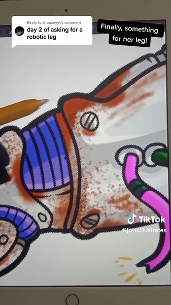Replying to @shanzeyyt Day 16: ROBOTIC LEG. Add/change anything! :) #art #anime #day16 #artist #foryou #fyp