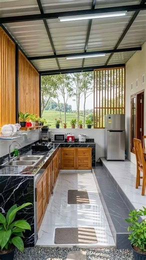 This backyard kitchen transformation is insane #beforeandafter #construction #renovation