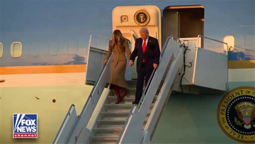 Trump Holds On to Melania for Dear Life While Descending AF1 Stairs