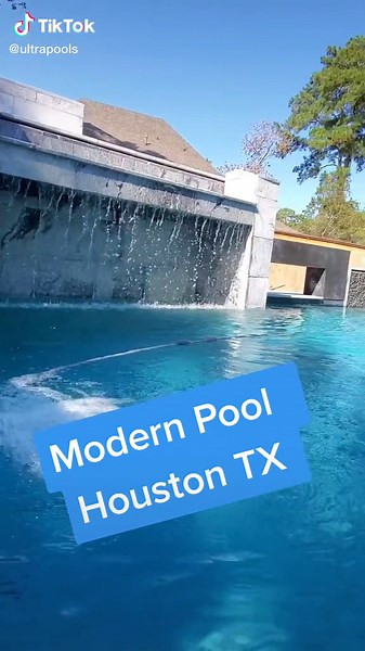 Modern Pool Design with Slide and Outdoor Area in Houston, Texas