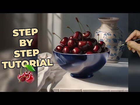 How to Paint Realistic Cherries in Oils | Step by Step detailed tutorial for Beginners